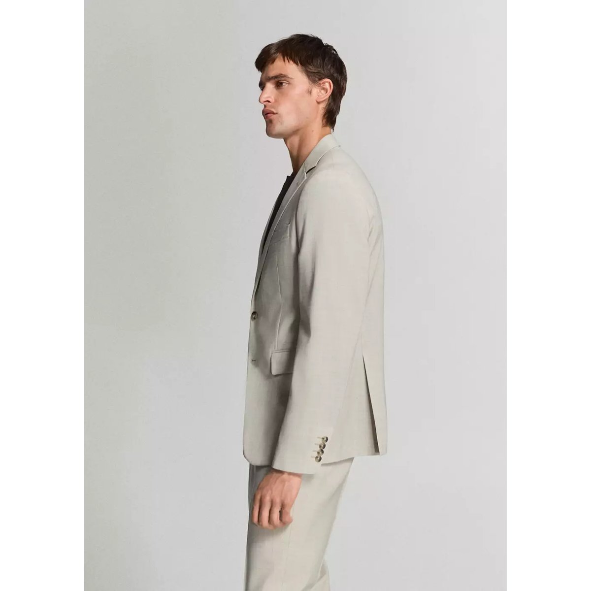 Veste costume Turin 100 % laine vierge beige, MANGO MAN