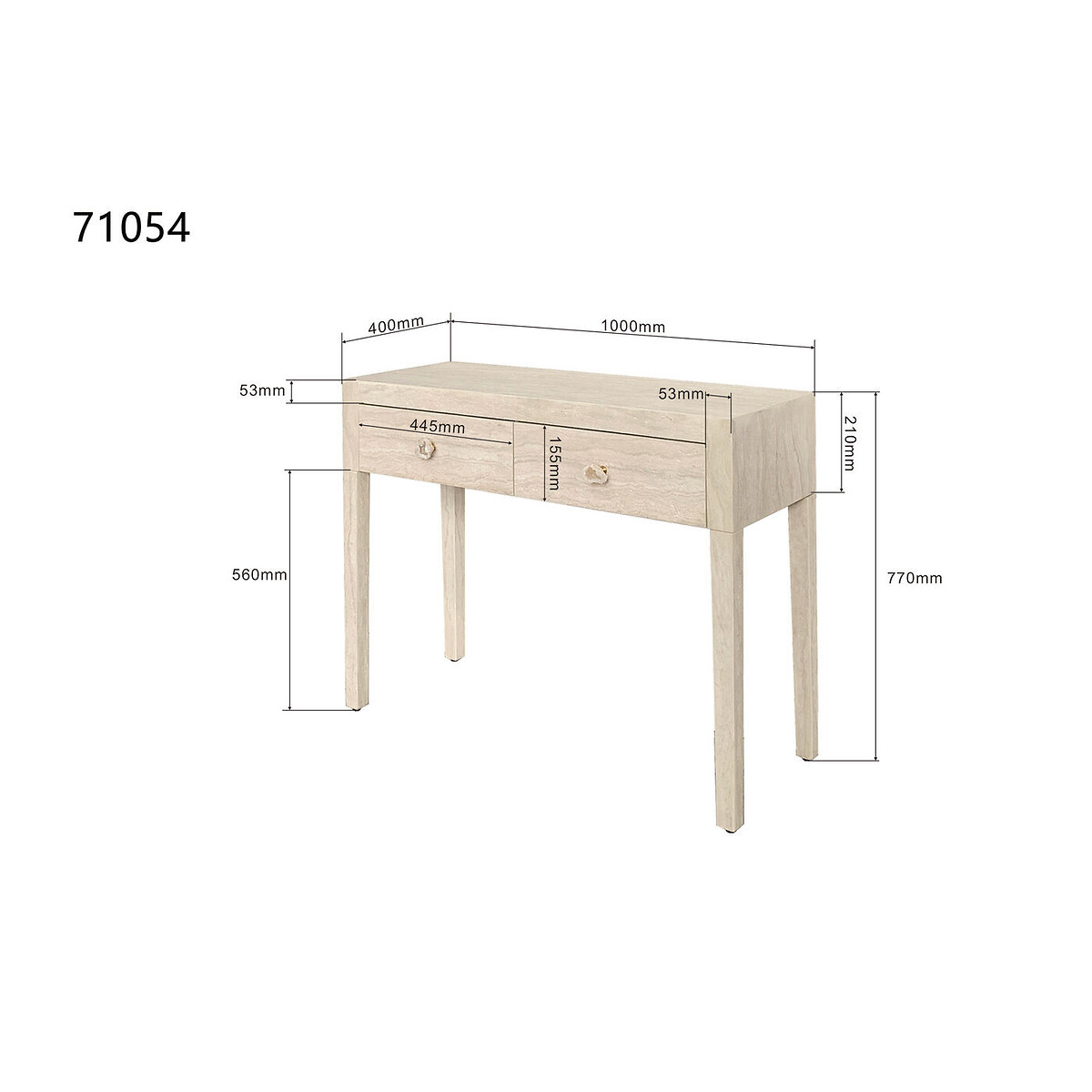 Konsole Travertino Drawers 100x77cm beige, KARE DESIGN