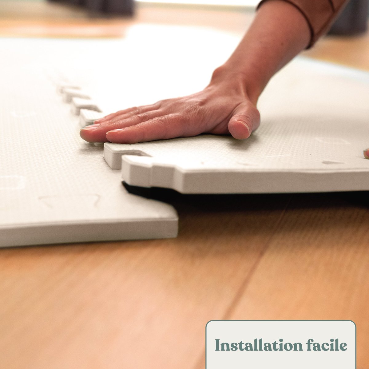 Tapis de jeu en mousse pour bébé beige, ACTIVE TOTS