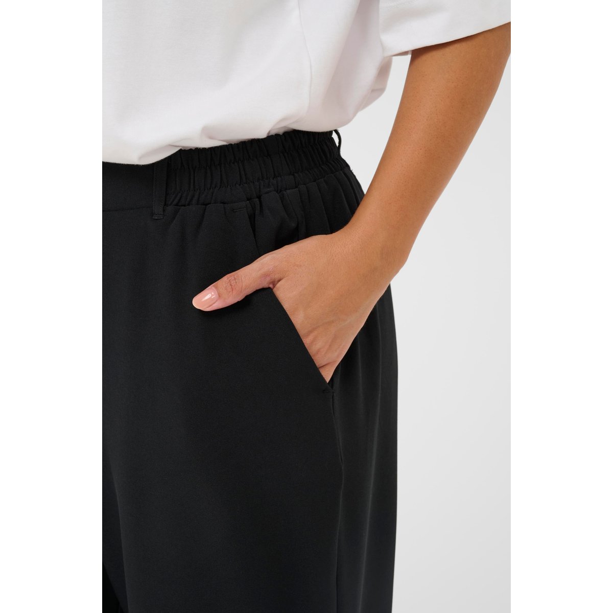 Pantalon casual noir, KAFFE CURVE