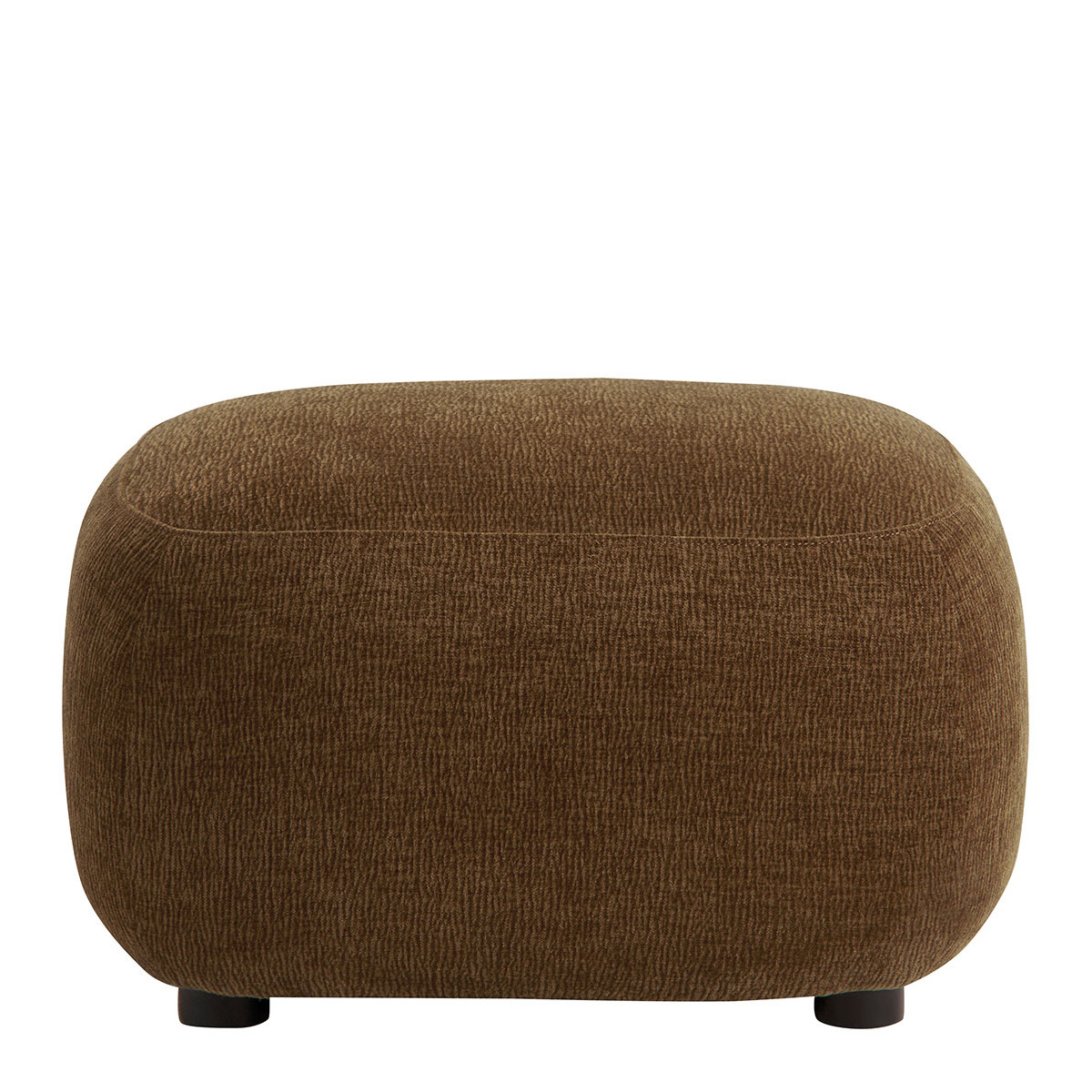 Pouf LISETTE velours marbré tabac, BLANC D’IVOIRE