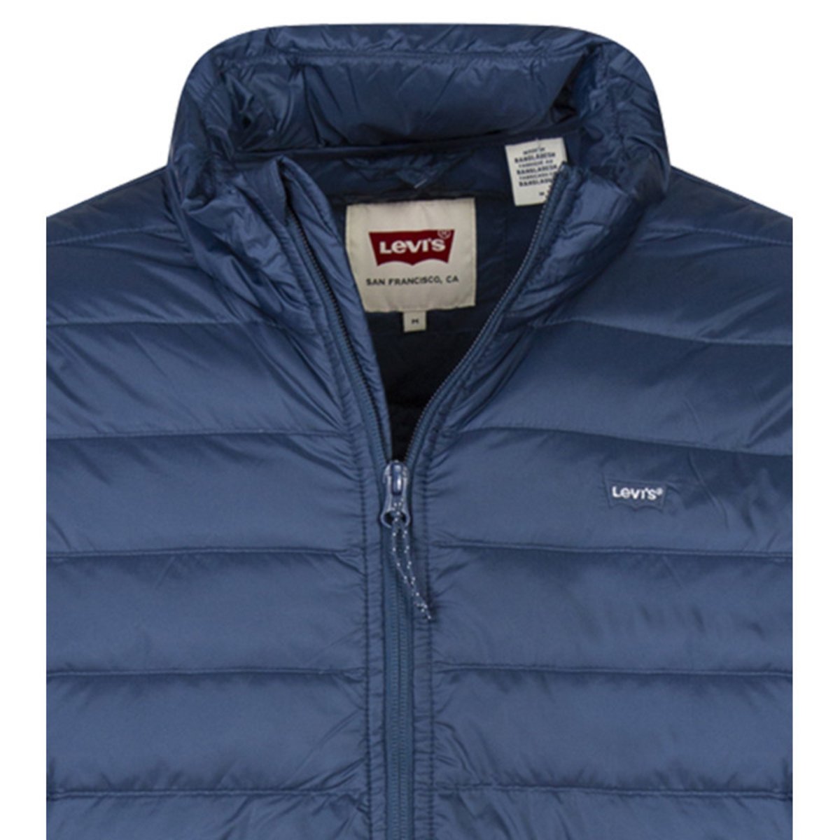 Doudoune fine bleue matelassée à coupe droite et avec un col montant bleue, LEVI'S