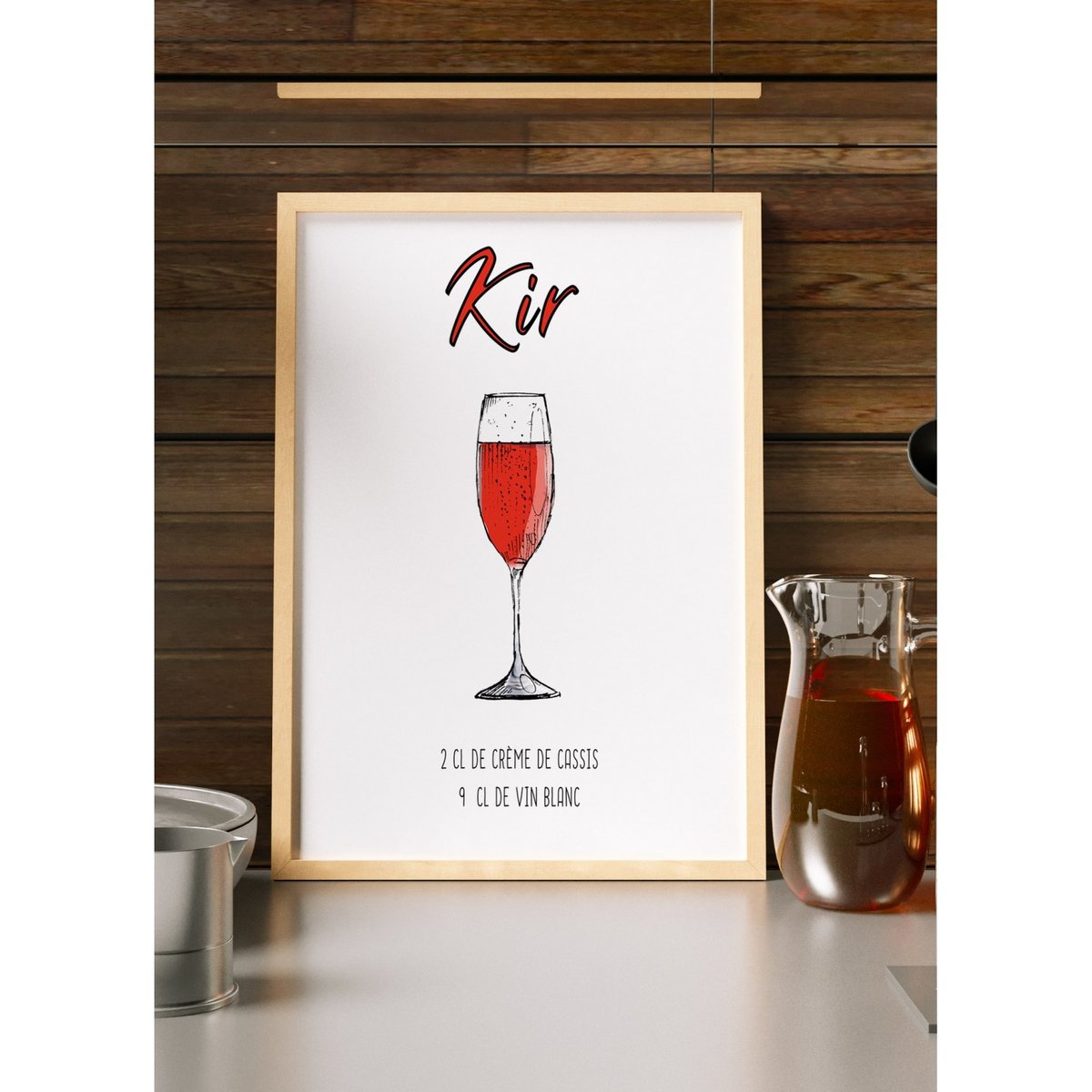 Affiche Cocktail Kir blanc, L'AFFICHERIE