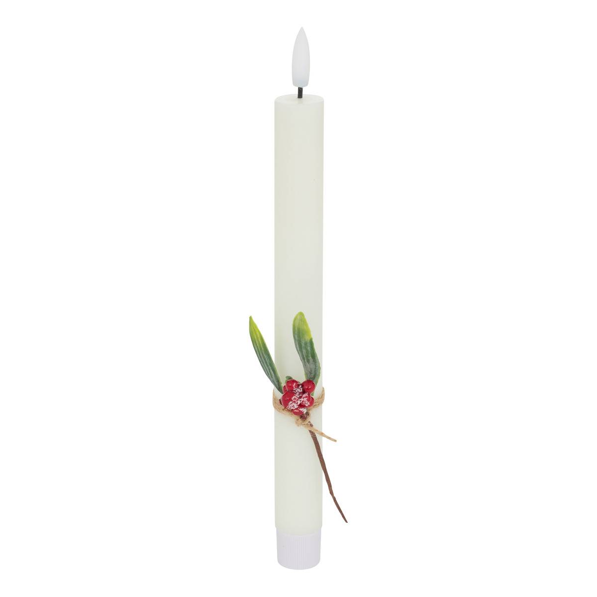 Lot de 2 bougies LED Lupa bâton blanc blanc, ATMOSPHERA