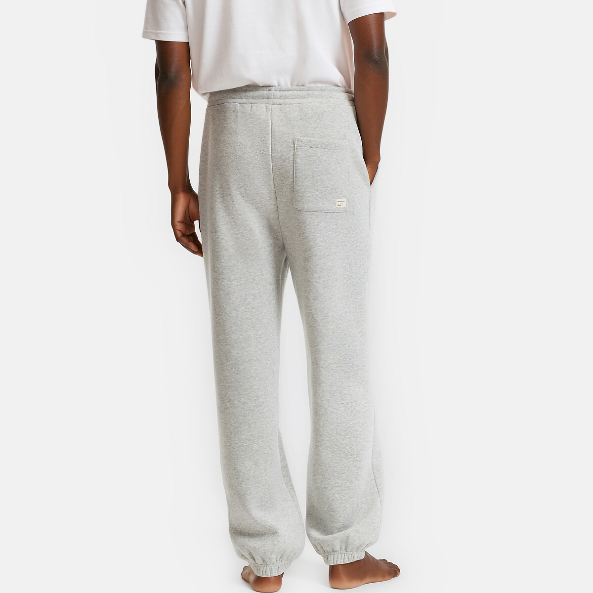 Pantalon de jogging en molleton gratté gris chiné, LA REDOUTE COLLECTIONS