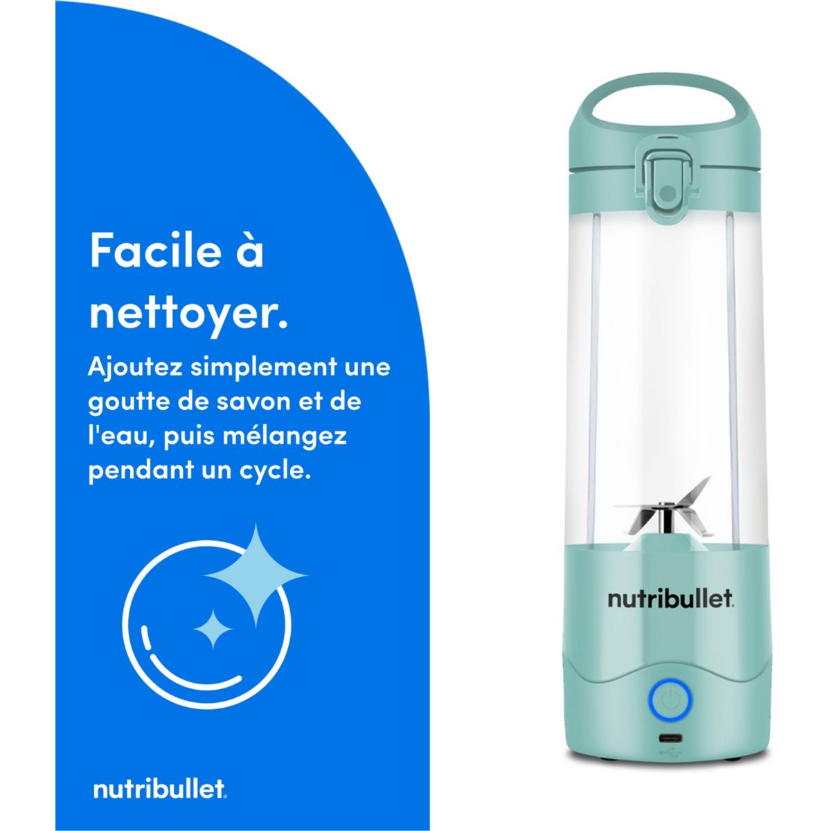 Blender portable NBP003LBL vert sauge couleur unique, NUTRIBULLET