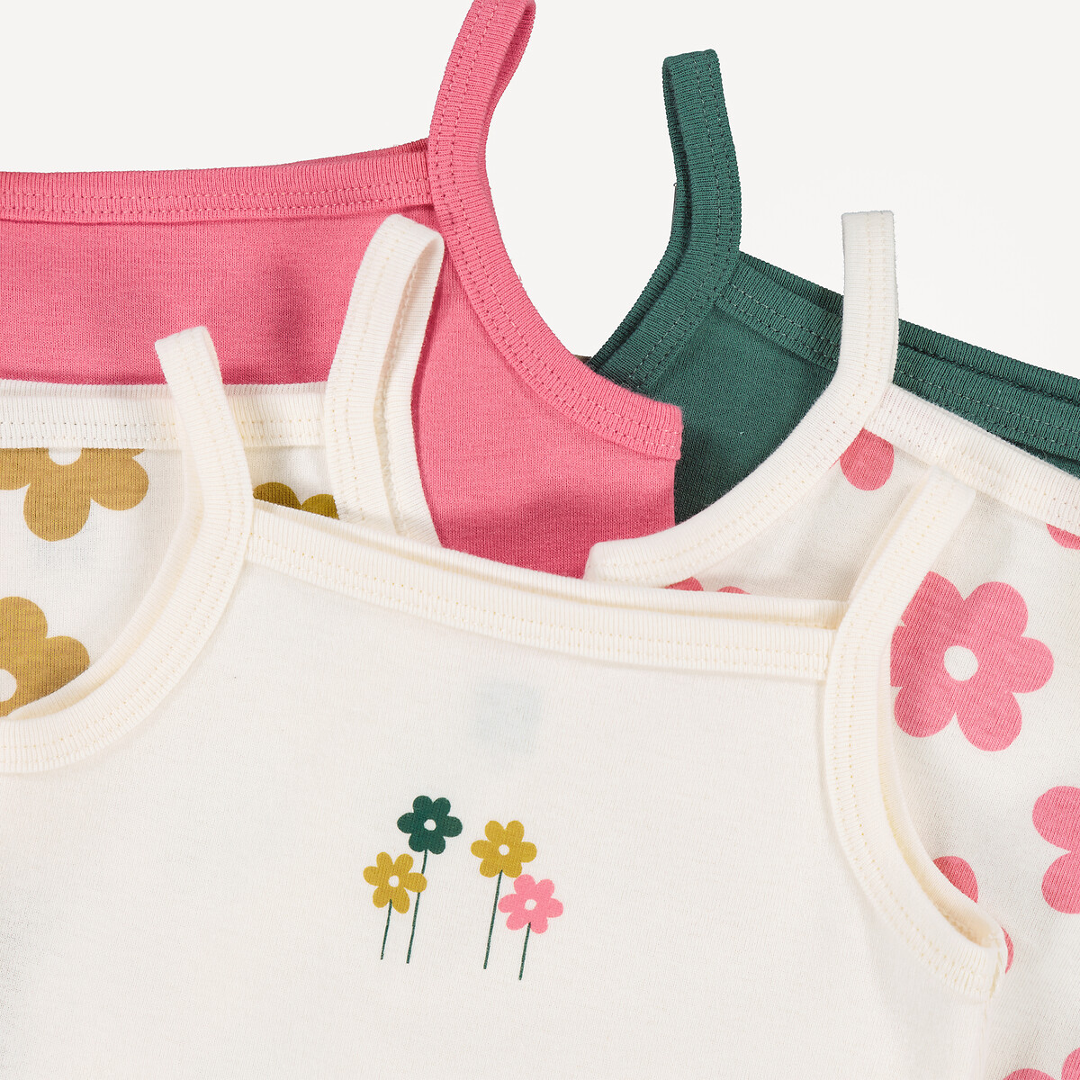 Set van 5 rompertjes met smalle schouderbandjes, bloemen thema gemengd, LA REDOUTE COLLECTIONS