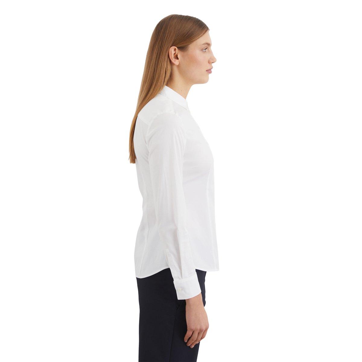 Blouse à manches longues en qualité popeline stretch blanc, MARC O'POLO