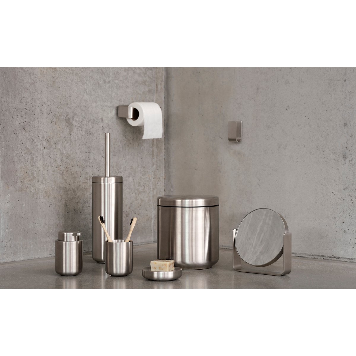 Brosse de toilette UME acier, ZONE DENMARK