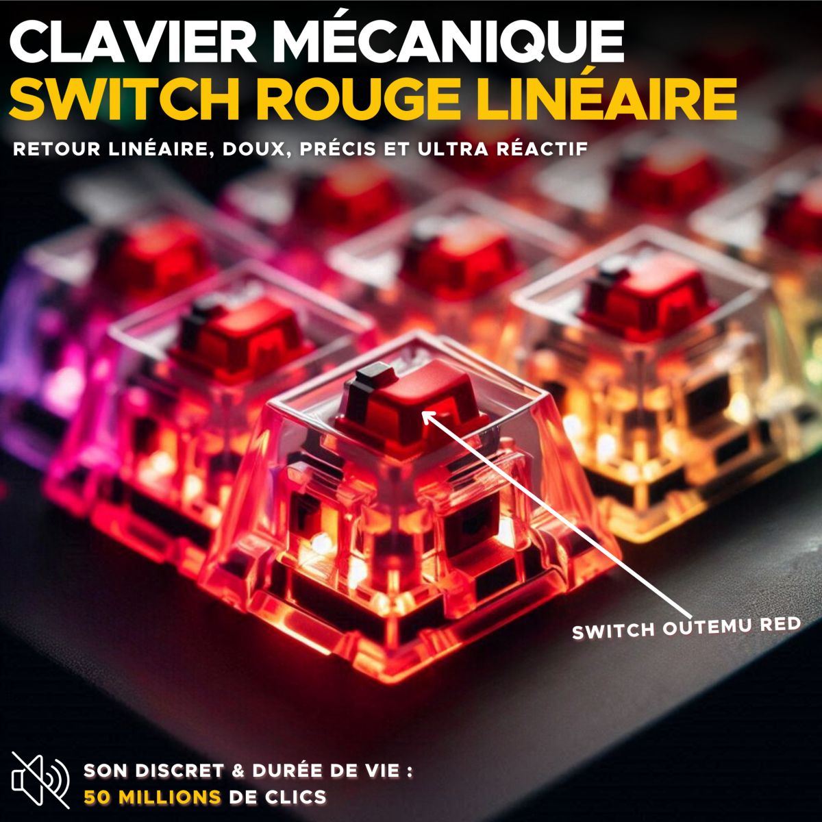 Clavier gamer KEYZ titanium couleur unique, THE G-LAB