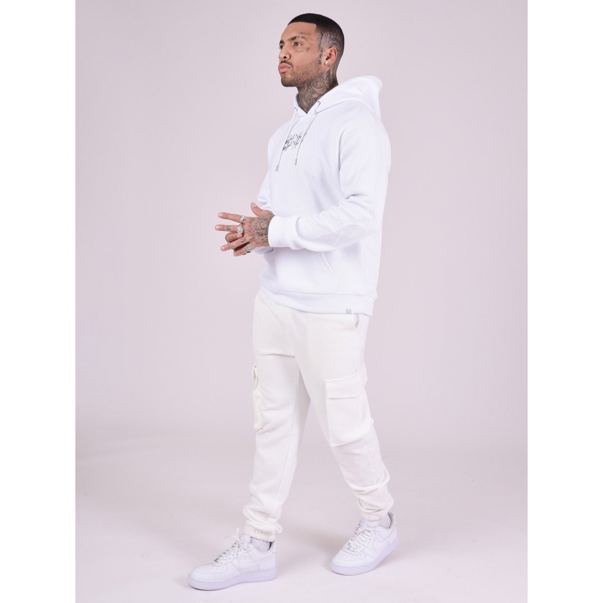 Pantalon cargo basic blanc, PROJECT X