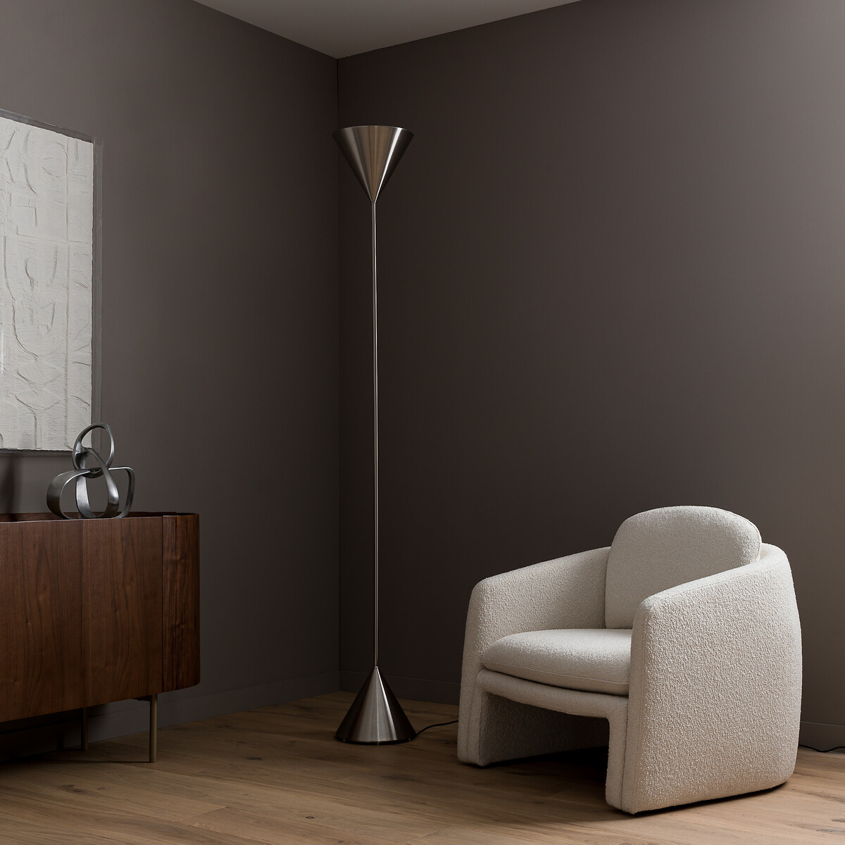 Lampadaire double cône, nickel brossé, Moke nickel brossé, AM.PM