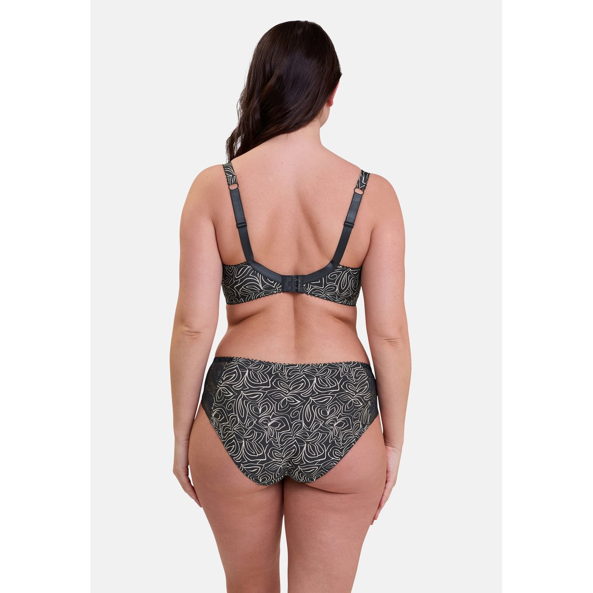Soutien-gorge HÉLÈNE imprimé graphique anthracite, SANS COMPLEXE