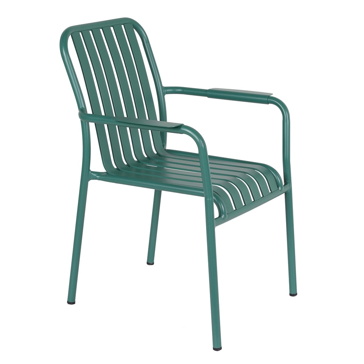 Chaise de terrasse avec accoudoirs en aluminium, FARO vert foncé, OVIALA