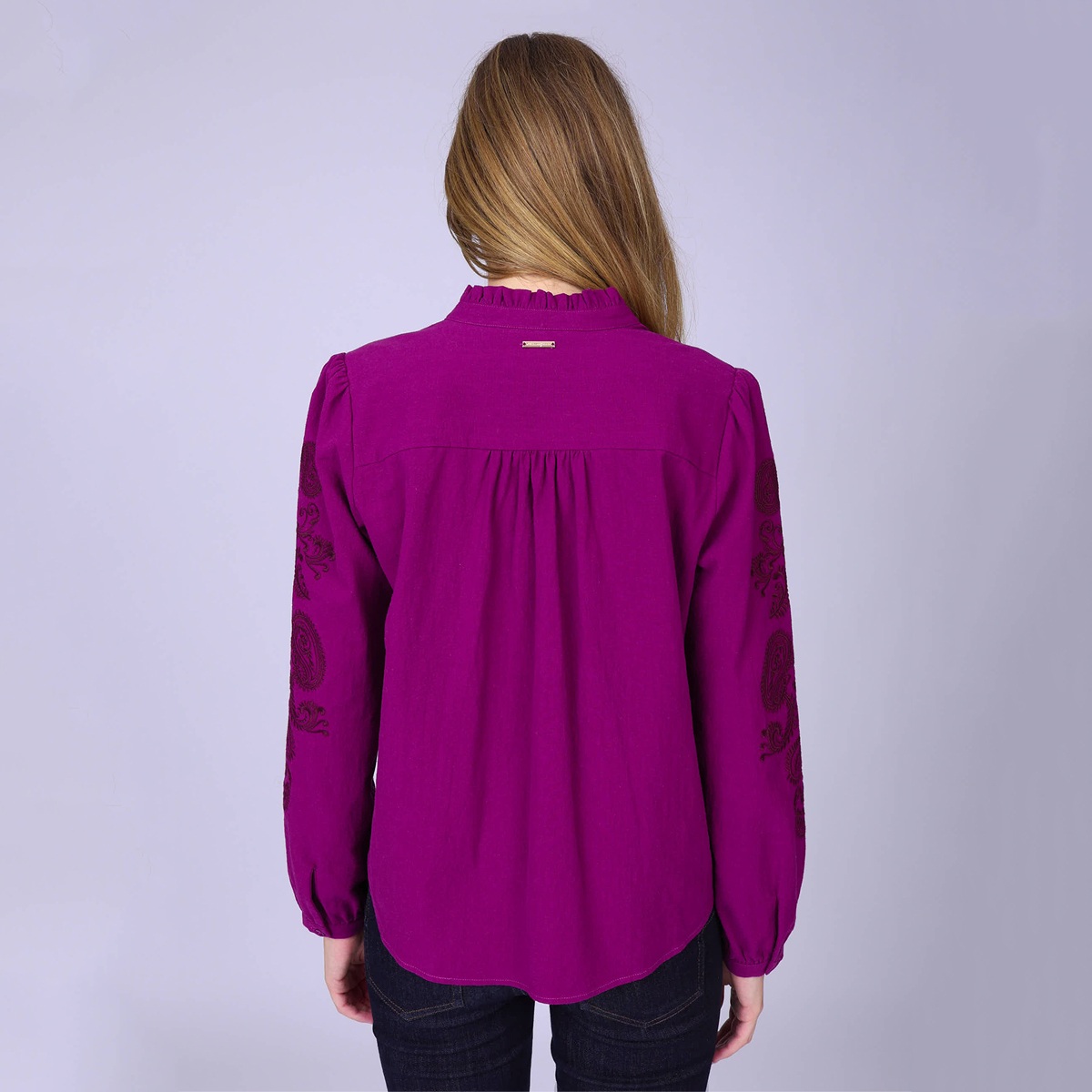 Chemise brodée violet, MISE AU GREEN