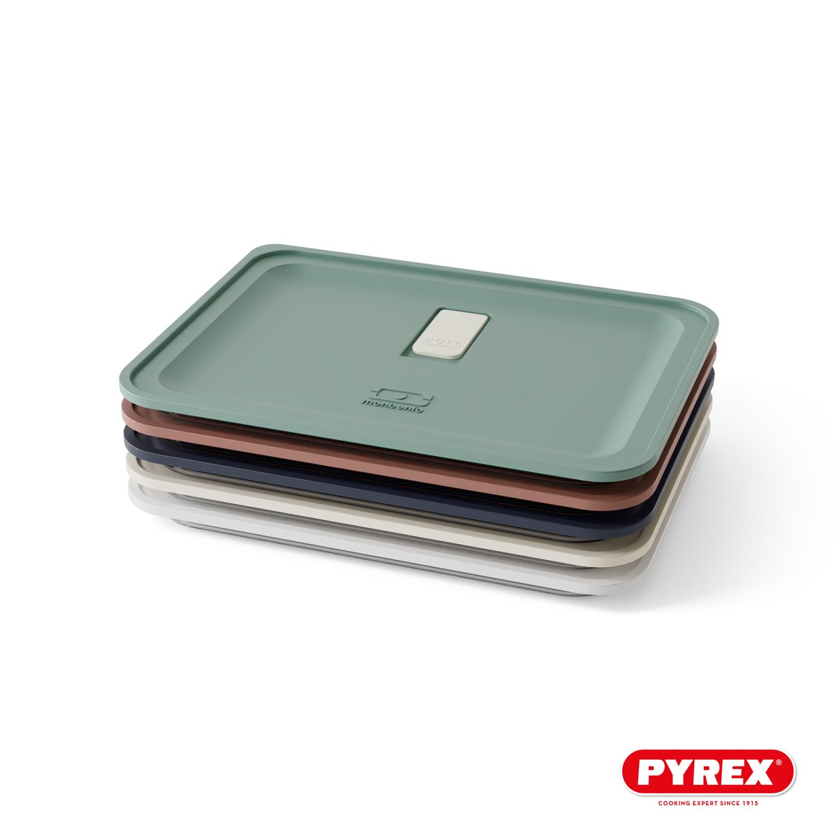 Lot de 5 lunch box en verre qui passe au four 600ml, Prep multicolore, MONBENTO