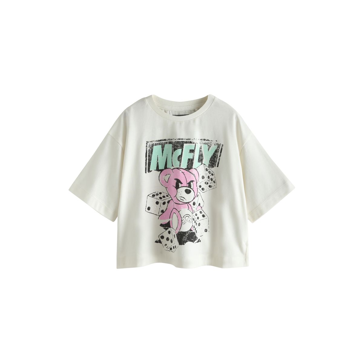 T-shirt droit oversize à imprimé mcfly blanc, NEXT