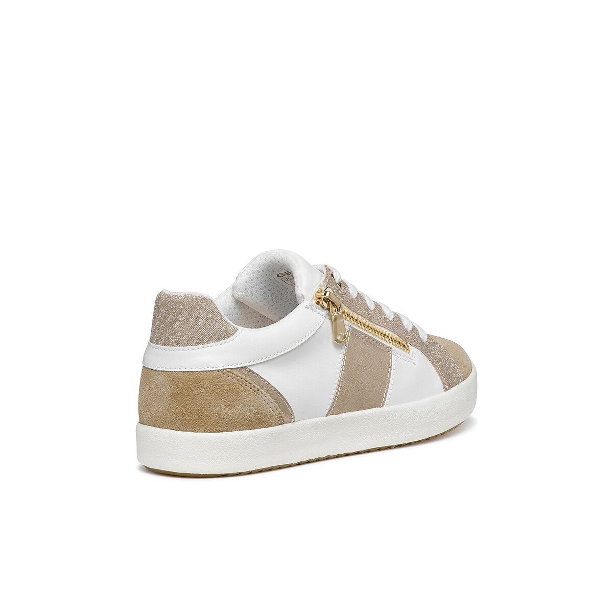Ademende sneakers met rits, BLOMIEE wit/beige, GEOX