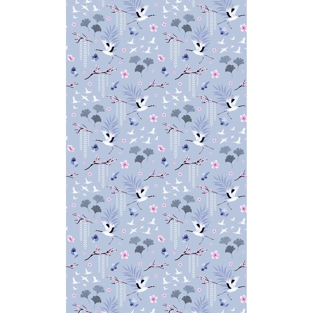 Papier peint cicogne bleue intissé, HEXOA