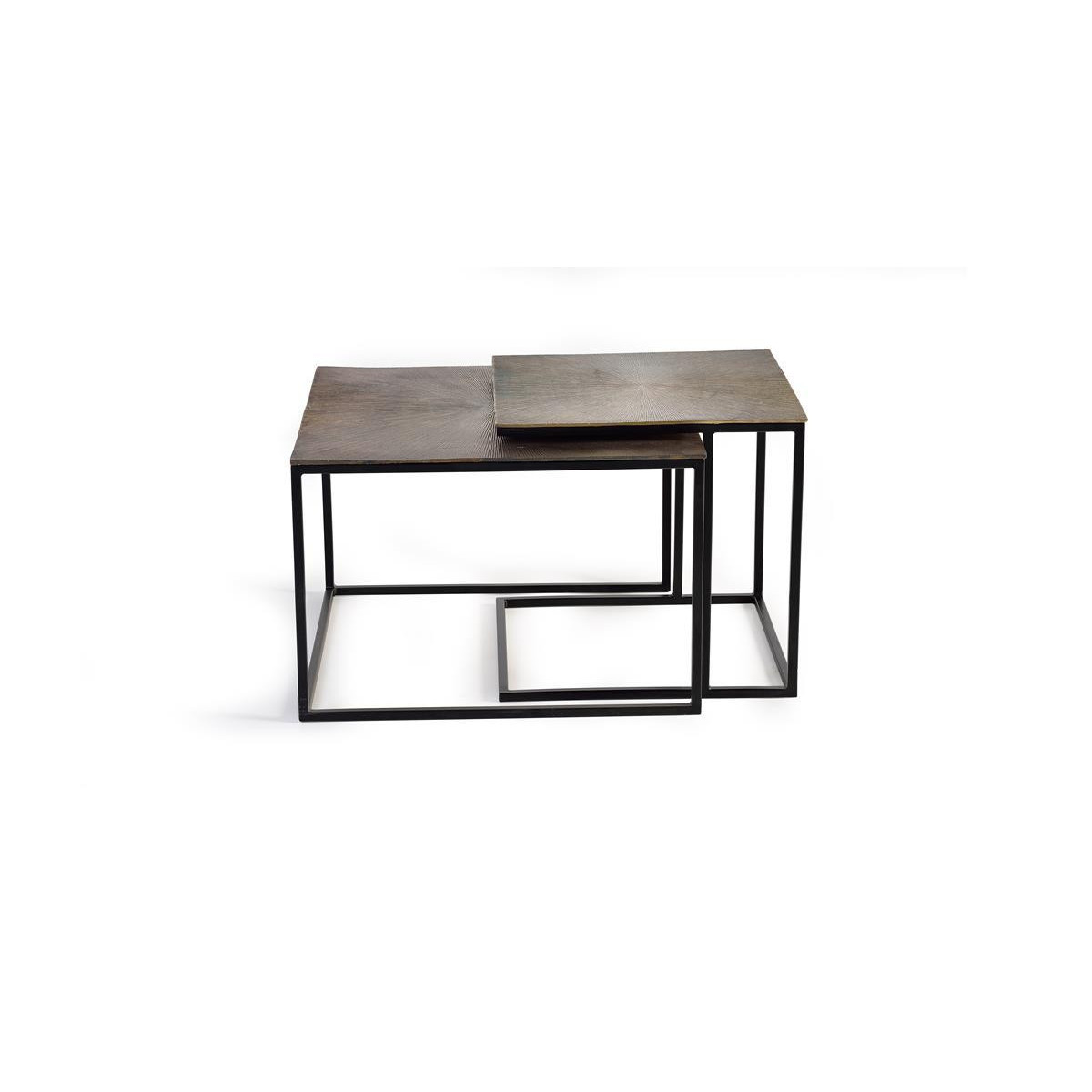 Lot de 2 tables basses bronze bronze, DECORATION D’AUTREFOIS