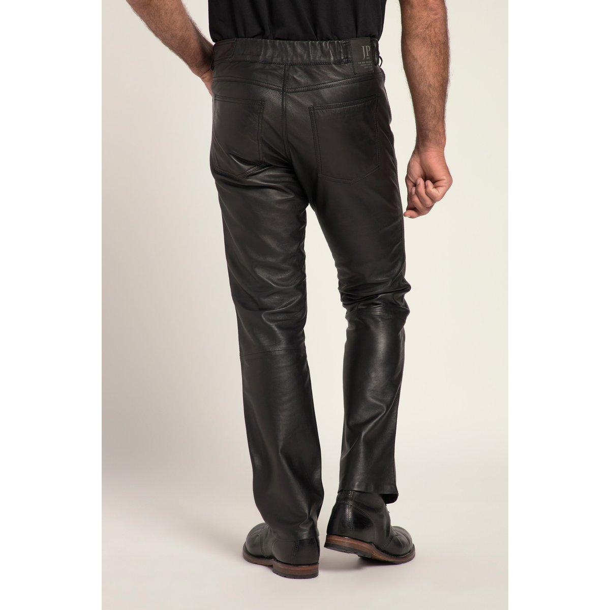 Pantalon en cuir nappa d'agneau de grande noir, JP1880