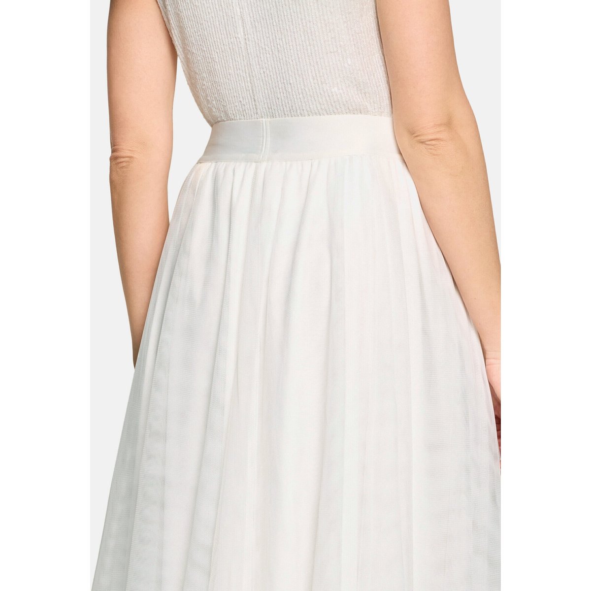 Jupe en tulle au look superposé blanc, VERA MONT