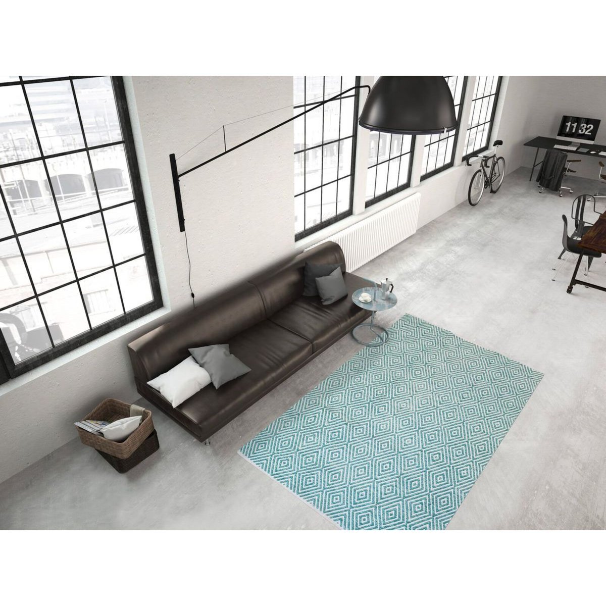 Tapis en coton fait main, APPETIZER bleu, ARTE ESPINA