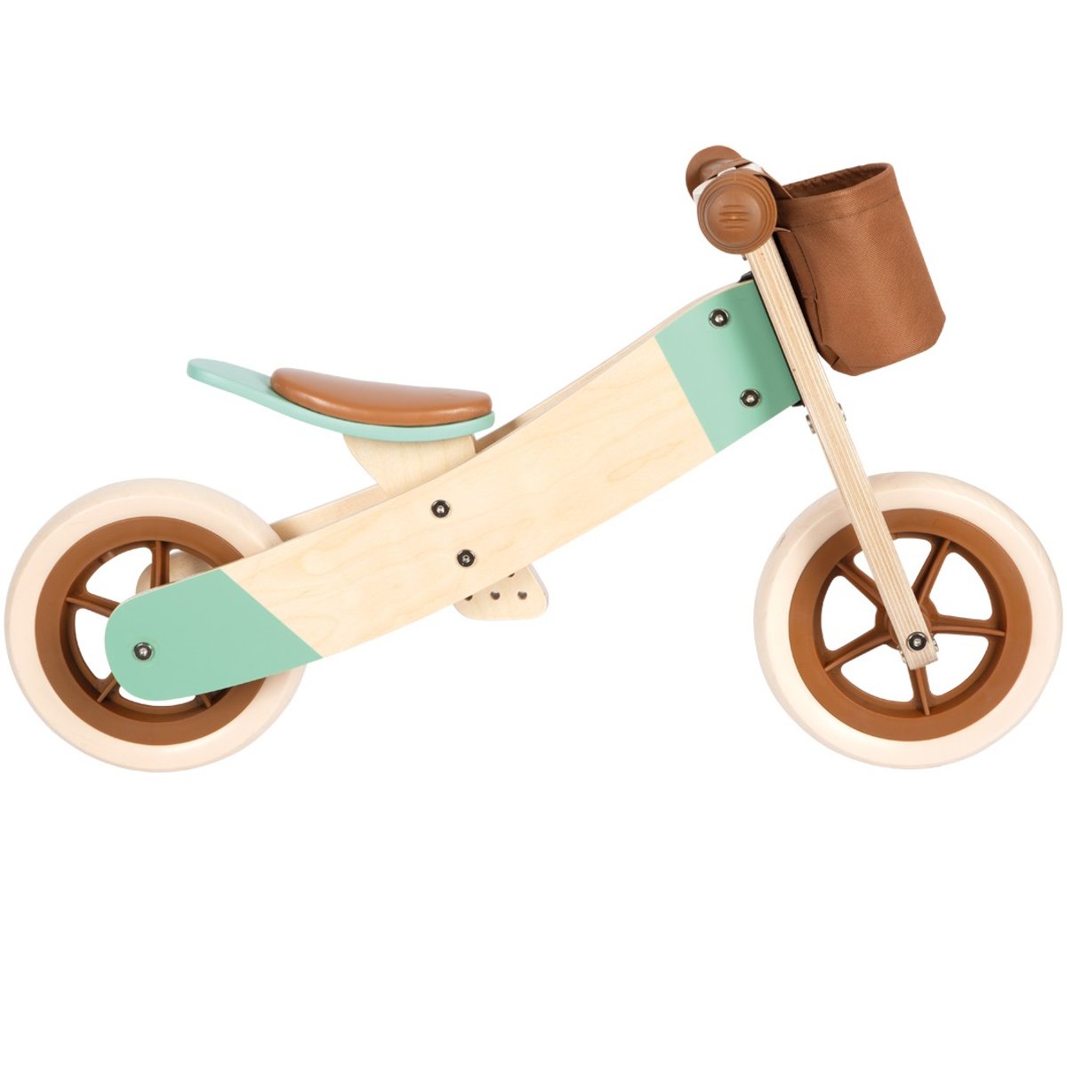 Draisienne Tricycle 2 en 1 Maxi Brun caramel marron, SMALL FOOT COMPANY