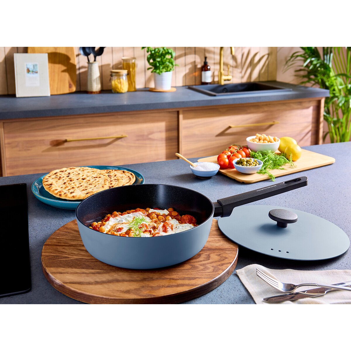 24cm Forged Aluminium Saute Pan blue, MORPHY RICHARDS