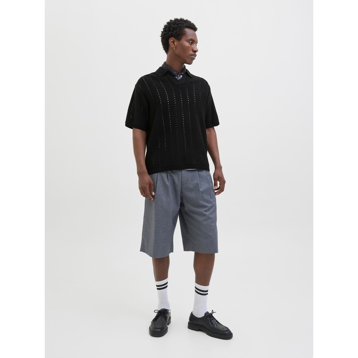 Polo Tricoté noire - black, JACK & JONES