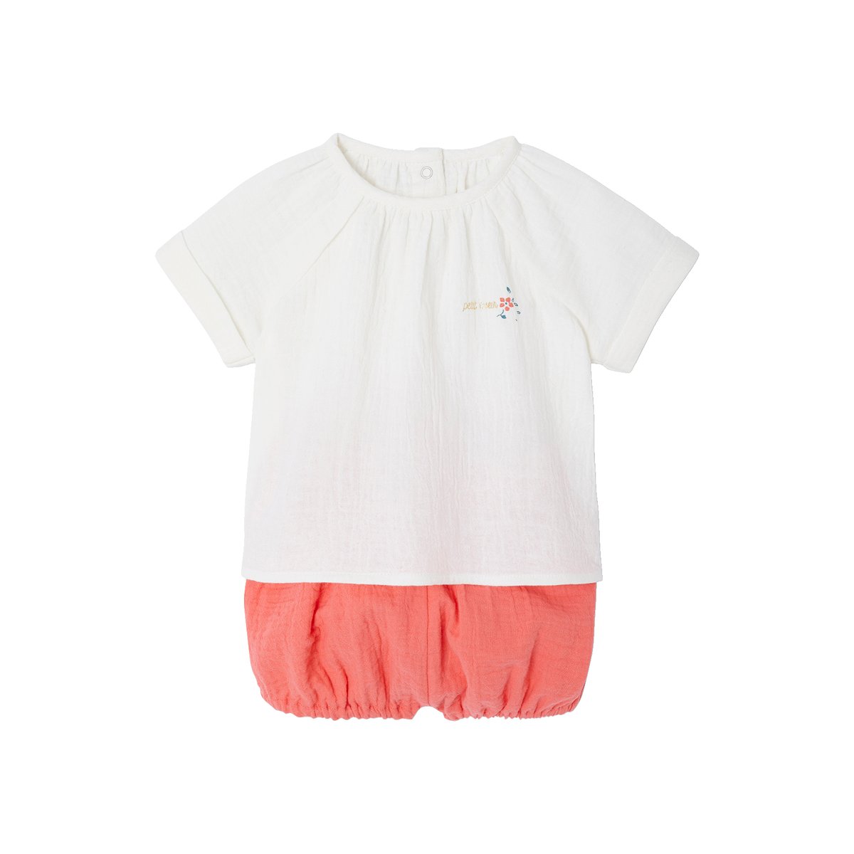 Lot de 2 pyjashorts corail fluo, VERTBAUDET