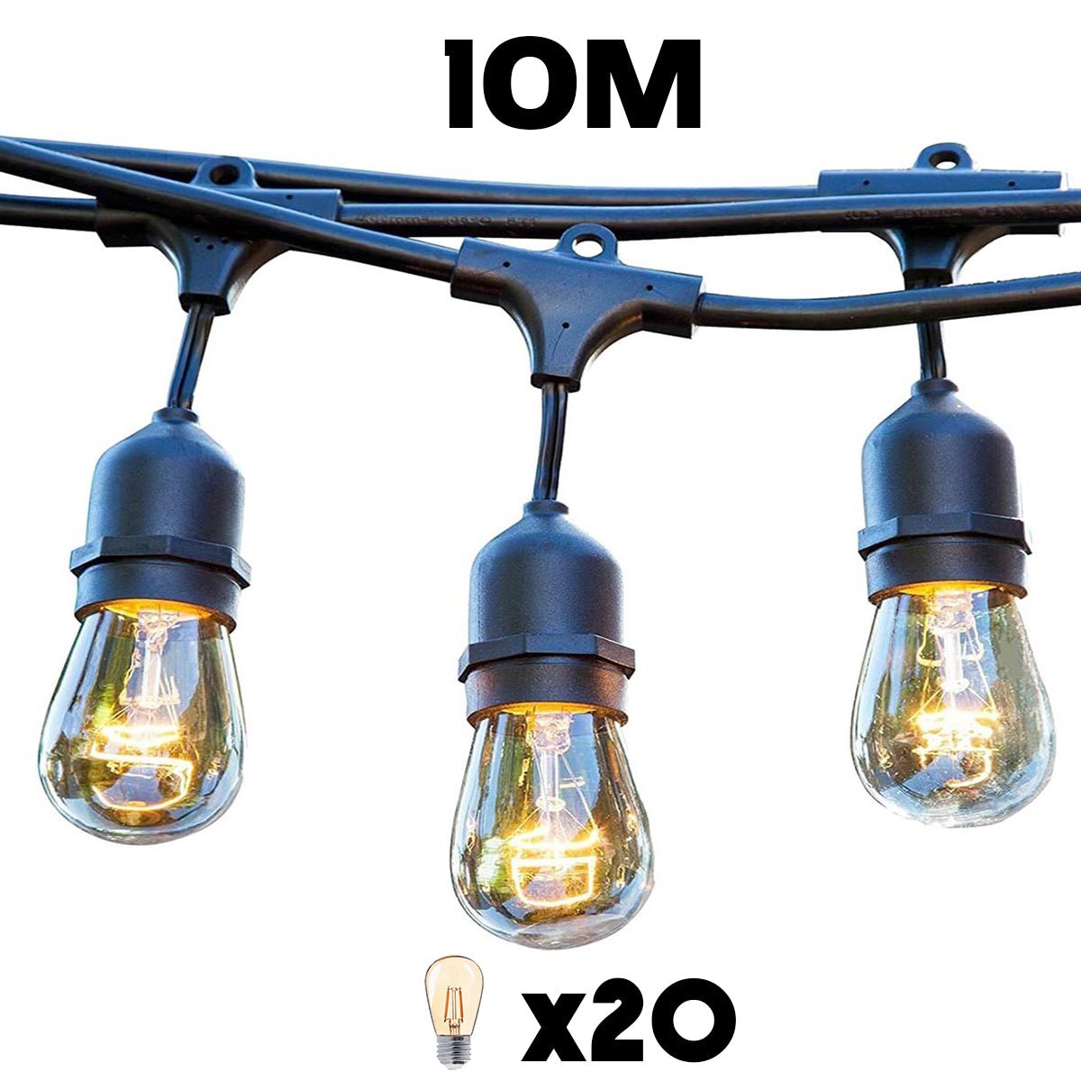 Guirlande lumineuse E27 MAFY 20 noir, LUMISKY