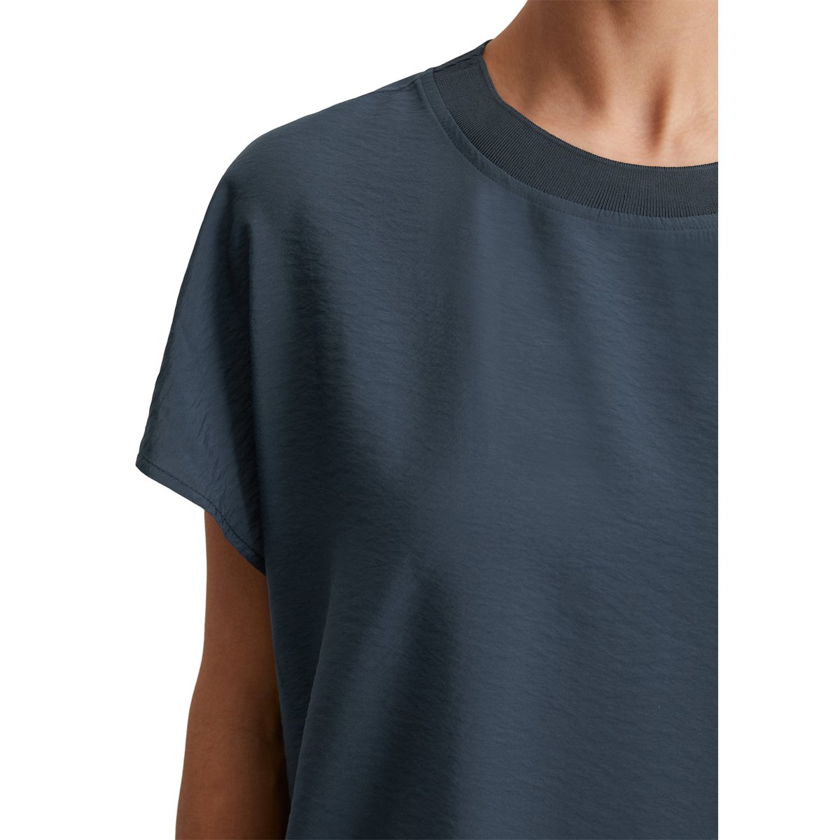 Robe relaxed avec structure crinkle bleu foncé, MARC O'POLO