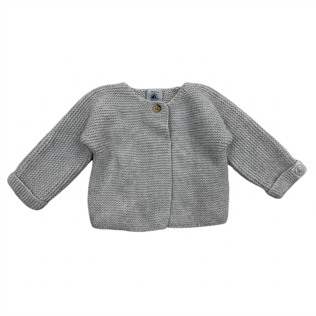 Cardigan bébé - Très bon état gris, PETIT BATEAU