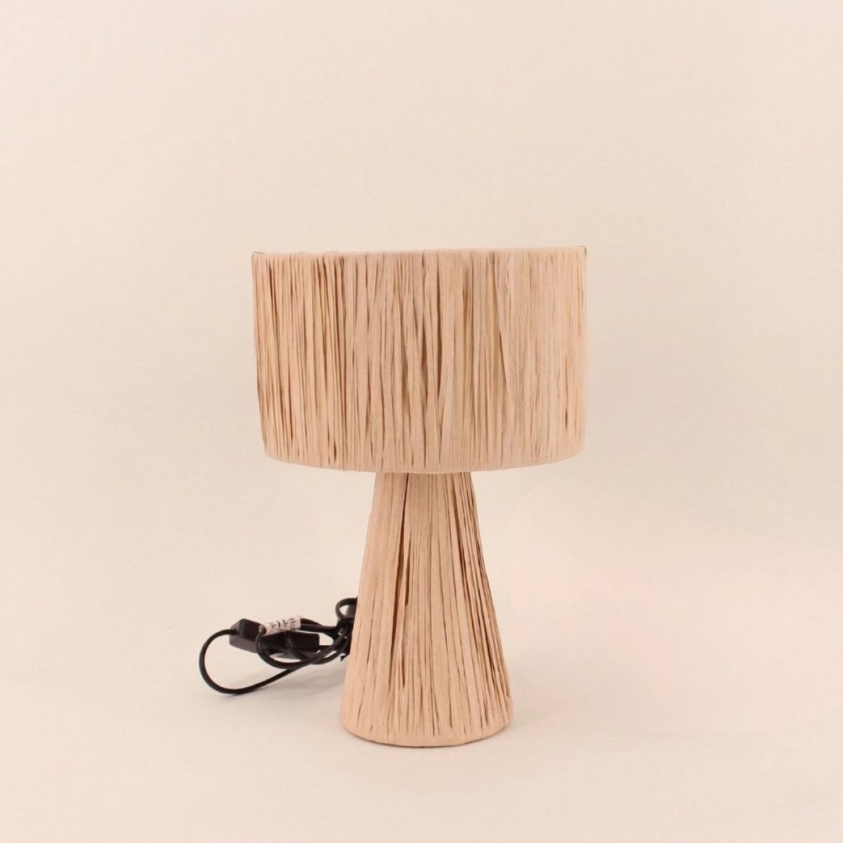 Lampe à poser en raphia 30cm naturel, ORNAMI