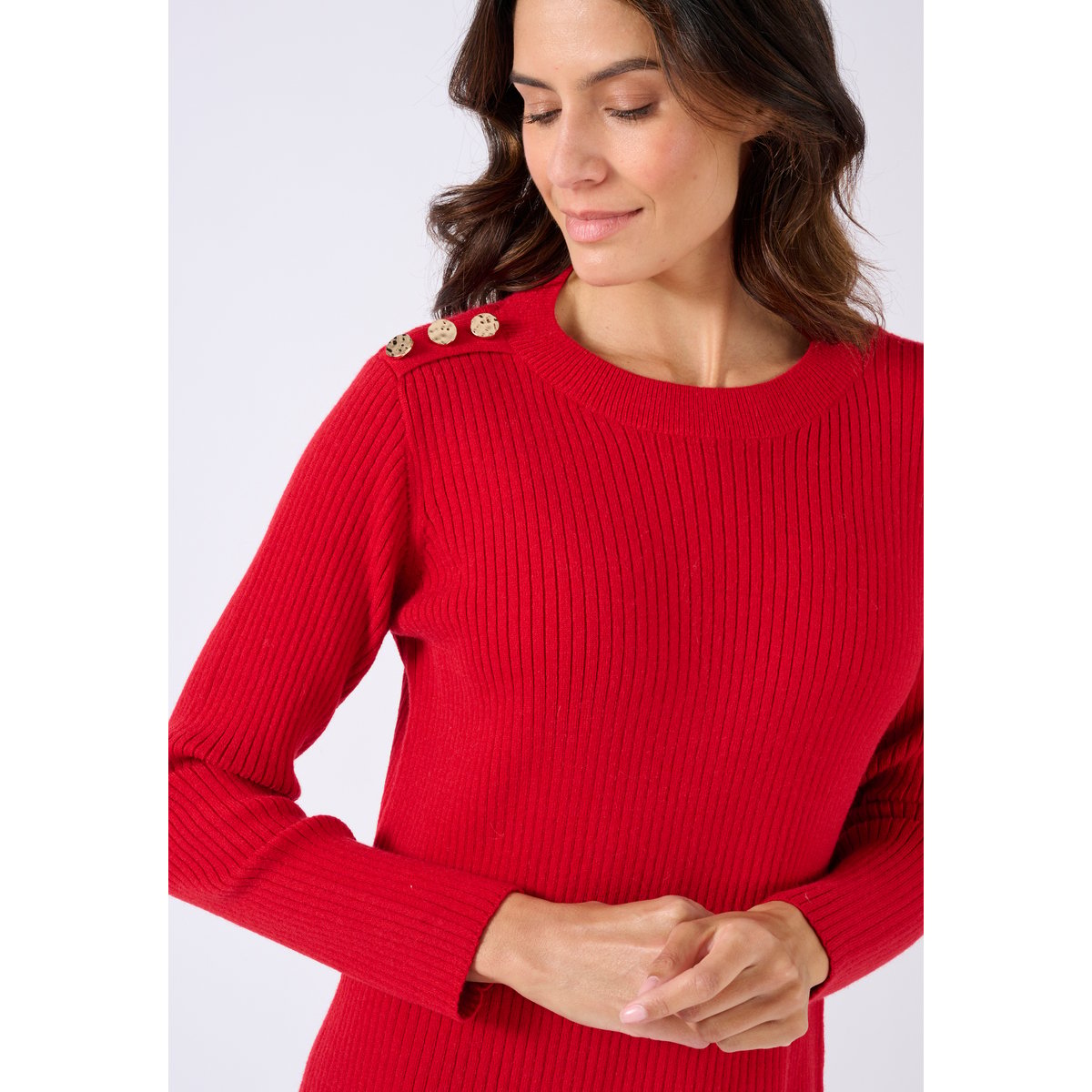 Robe en tricot Thermolactyl rouge, DAMART