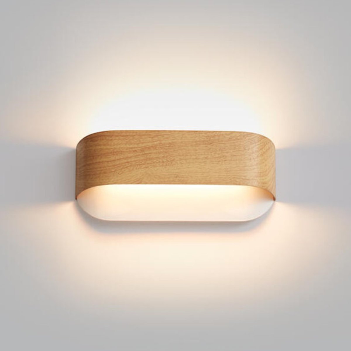 Applique led 14W métal impression bois clair Nora beige, MILLUMINE