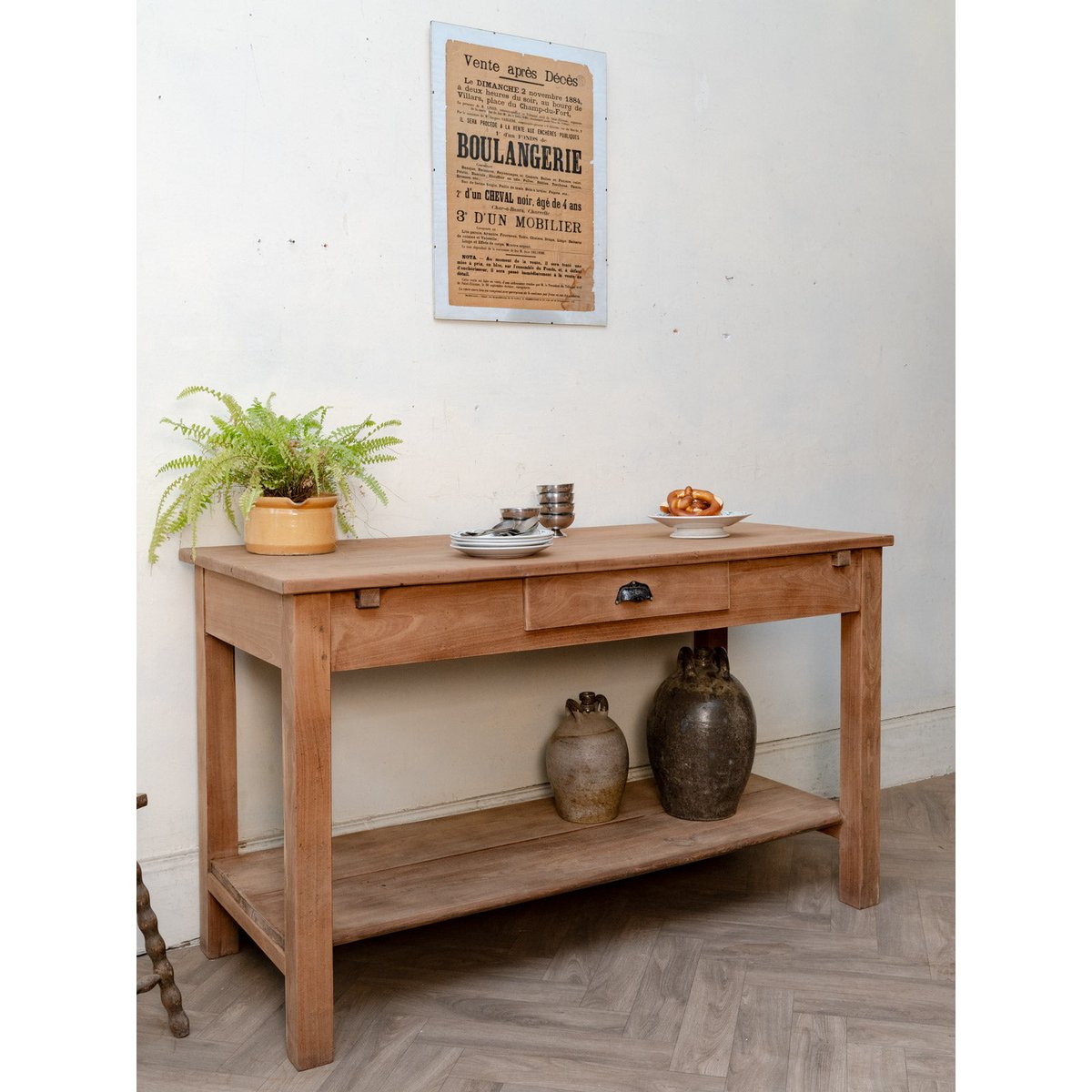 Comptoir en bois Fernand N°480 - Bon état bois clair, DEBONGOUT