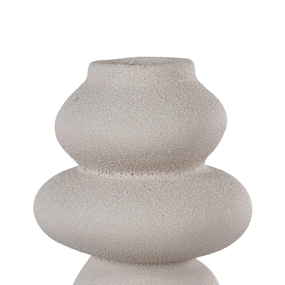 Vase de forme organique en grès H26,5cm- NOSARA blanc ivoire, HOUSE NORDIC