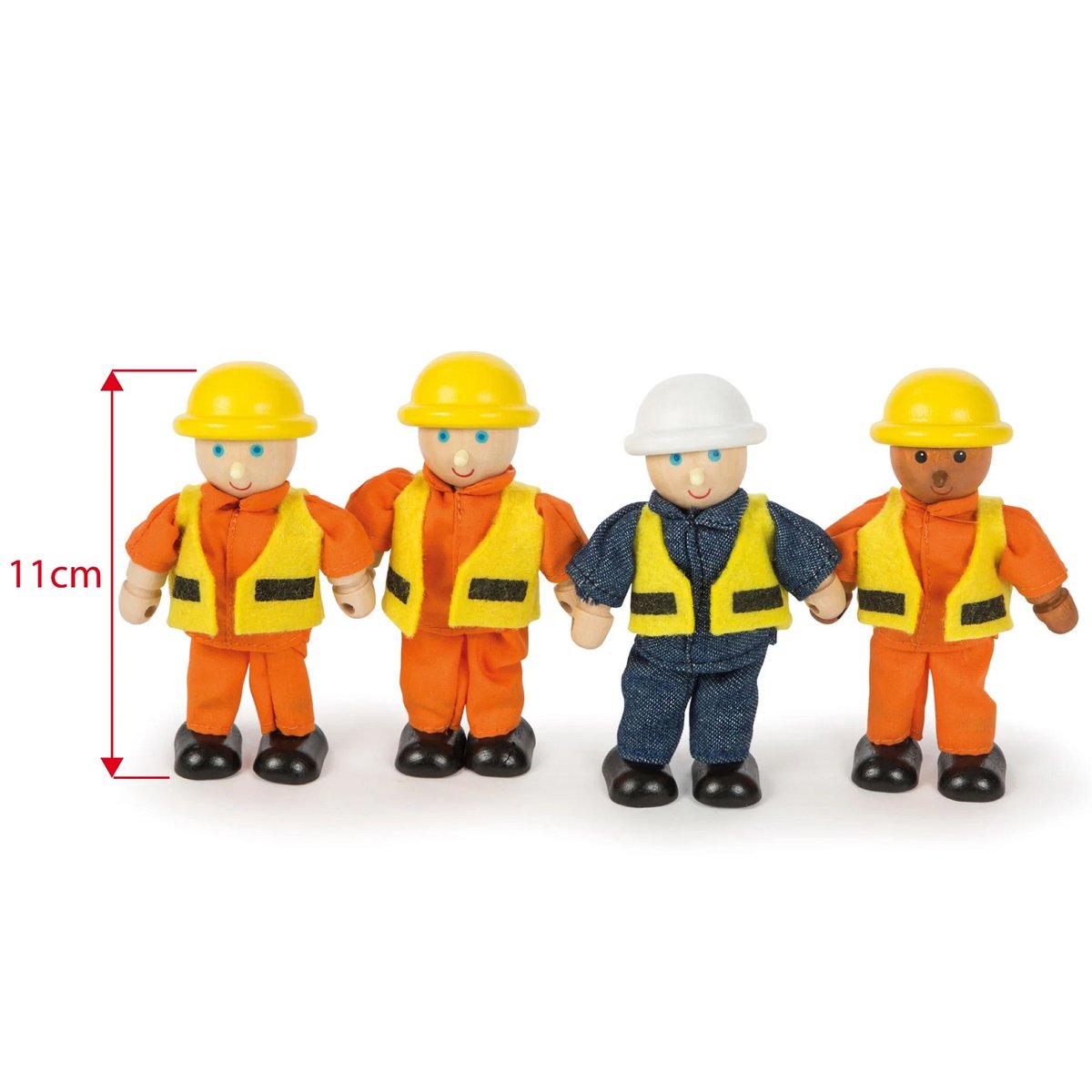 Figurines en bois Bâtisseurs orange, BIGJIGS