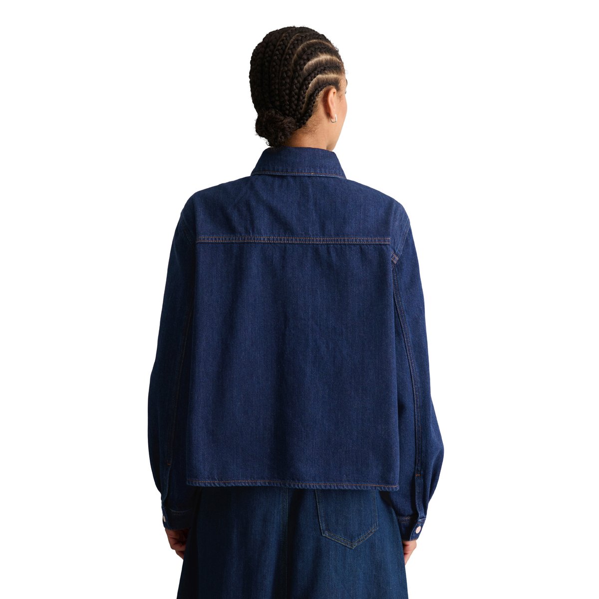 Chemisier en jean court réalisé avec Orange Fiber bleu, MARC O’POLO DENIM