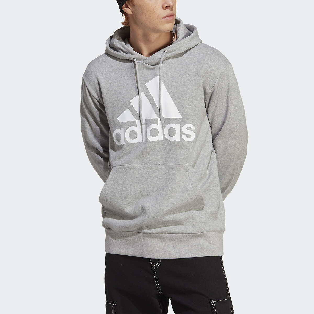 Sweat à capuche en molleton Essentials gris chiné, ADIDAS SPORTSWEAR