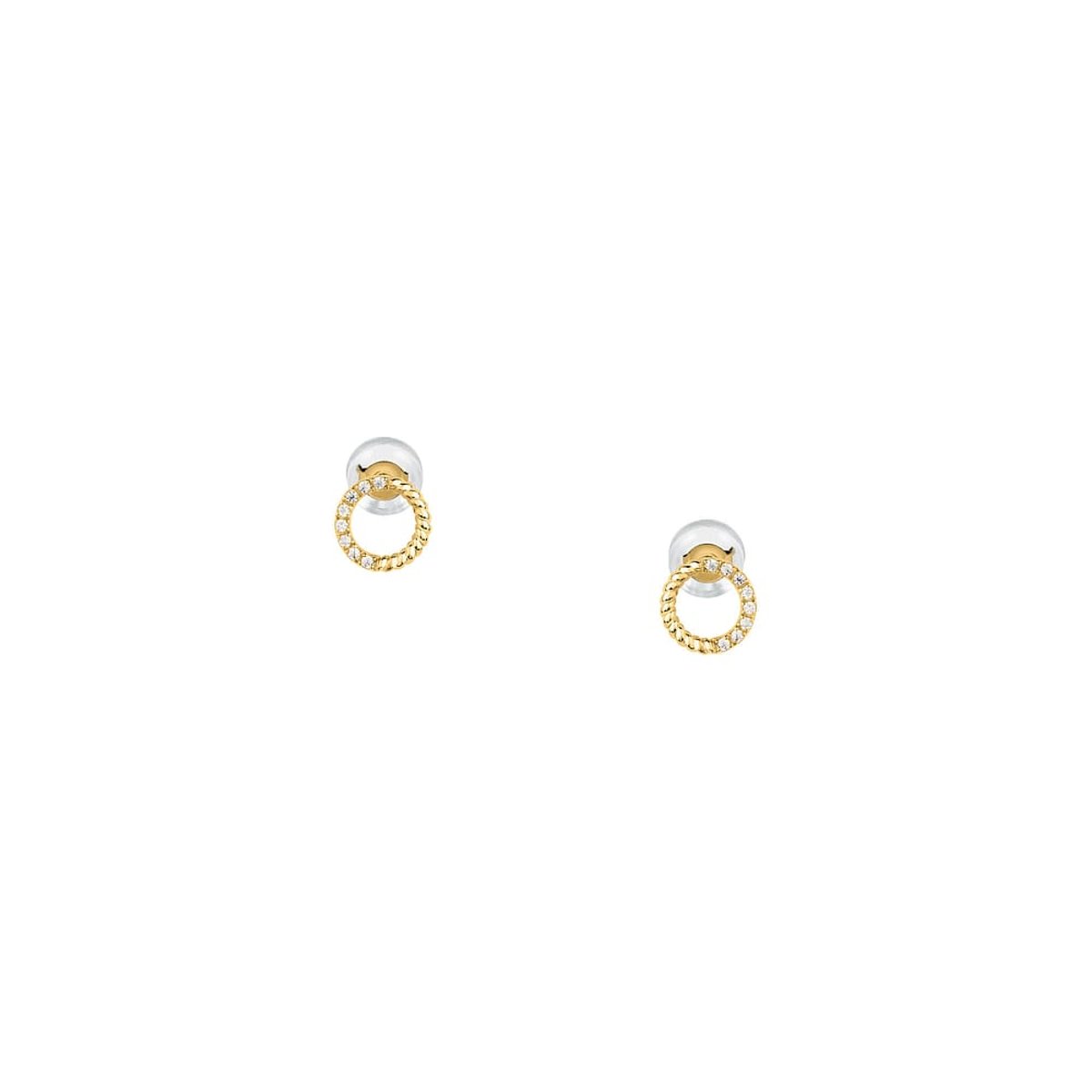 Boucles d'oreilles en Or 375/1000/oxyde de zirconium De Zirconium et Oxyde de zirconium or, CLEOR