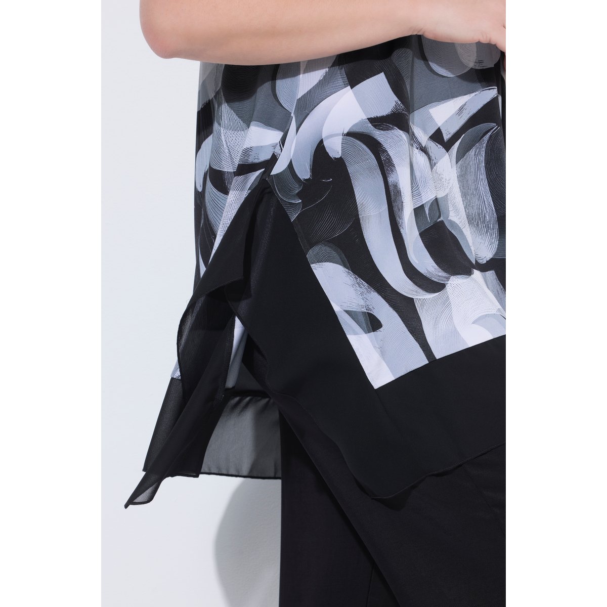 T-shirt au tombé fluide noir, ULLA POPKEN