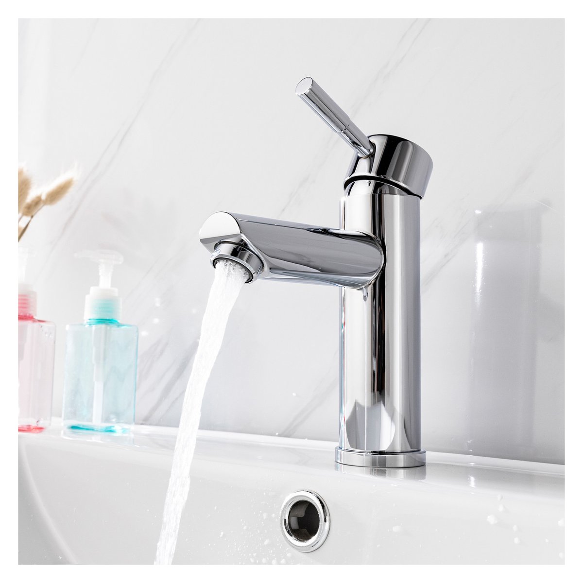 Robinet salle de bain mitigeur bec bas TAP chromé, MOB IN