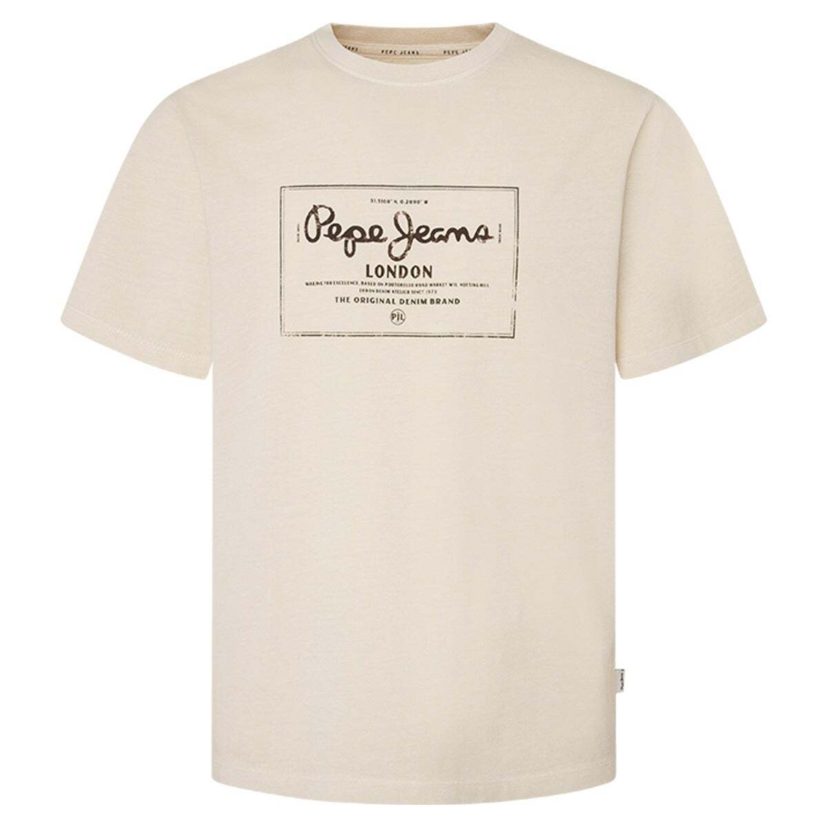 T-Shirt Coupe Regular Avec Logo blanc cassé, PEPE JEANS