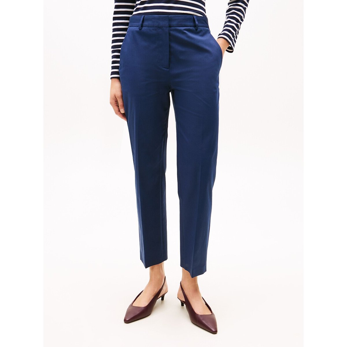 Pantalon chino droit longueur cheville marine, TOMMY HILFIGER
