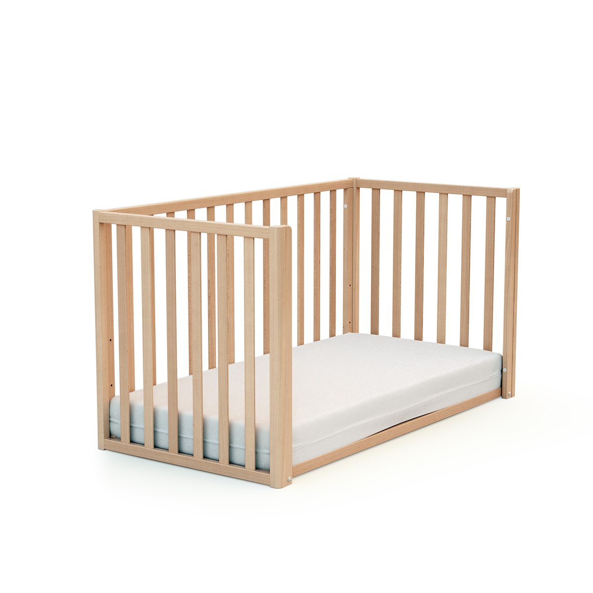 Lit cabane bébé évolutif en bois KASA hêtre verni, AT4