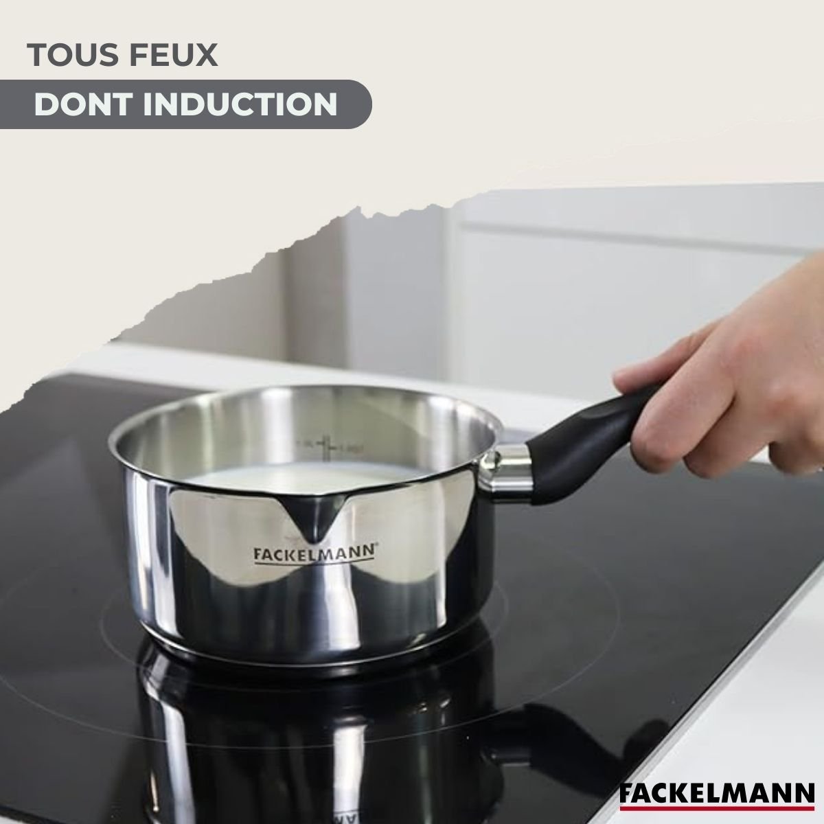 Batterie de cuisine 1 casserole 20cm GENEVA noir,gris, FACKELMANN