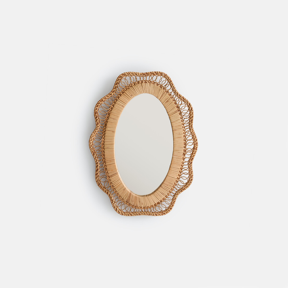 Miroir forme fleur, rotin, diamètre 28 cm, ROZA naturel, LA REDOUTE INTERIEURS